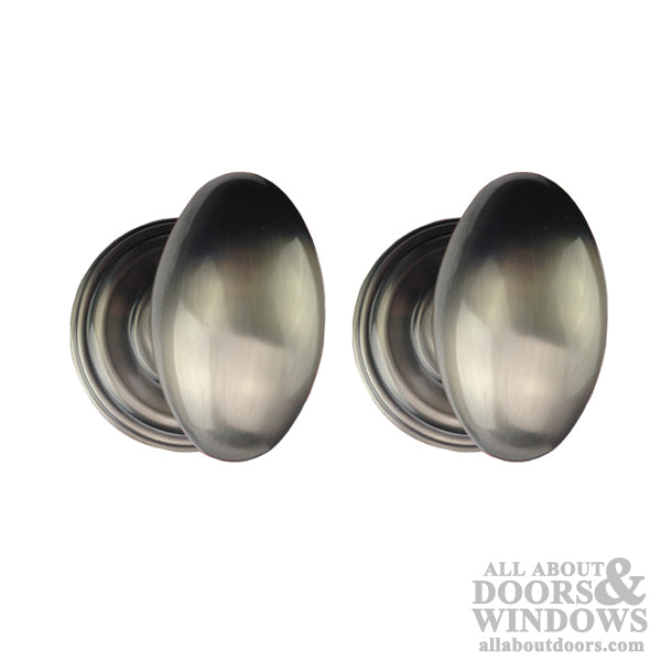 Kwikset Windham US15A 732 W Dummy Egg Knob Pair - Antique Nickel - Kwikset Windham US15A 732 W Dummy Egg Knob Pair - Antique Nickel