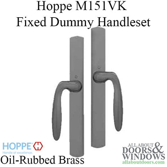 HOPPE HLS 9000 Sliding Door Handle Set with Verona Lever Fixed Dummy Oil Rubbed Brass