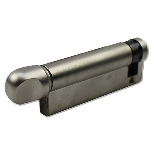 Giesse Half Thumbturn Cylinder, 71/10, Brushed Alumimum