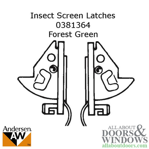 Andersen Perma-Shield Narroline Windows - Latches - Insect Screen (Pair) (1991 to Present) - Forest Green - Andersen Perma-Shield Narroline Windows - Latches - Insect Screen (Pair) (1991 to Present) - Forest Green