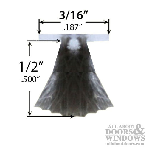 Fuzzy Weatherstrip .187 Backing, .500 Pile, Finseal, Door and Window Weather Seal - Fuzzy Weatherstrip .187 Backing, .500 Pile, Finseal, Door and Window Weather Seal