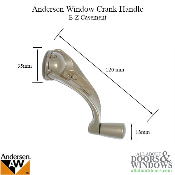 Andersen Window Improved/E-Z Casement Crank/Handle - Metro Style - Stone - Andersen Window Improved/E-Z Casement Crank/Handle - Metro Style - Stone