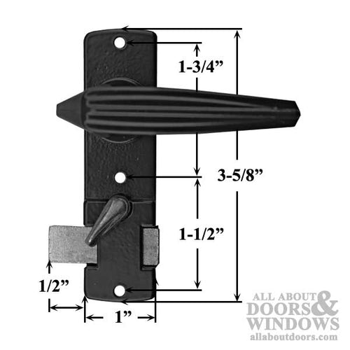 Inside Handle with Slide Bolt for Storm Door -  2 Colors - Inside Handle with Slide Bolt for Storm Door -  2 Colors