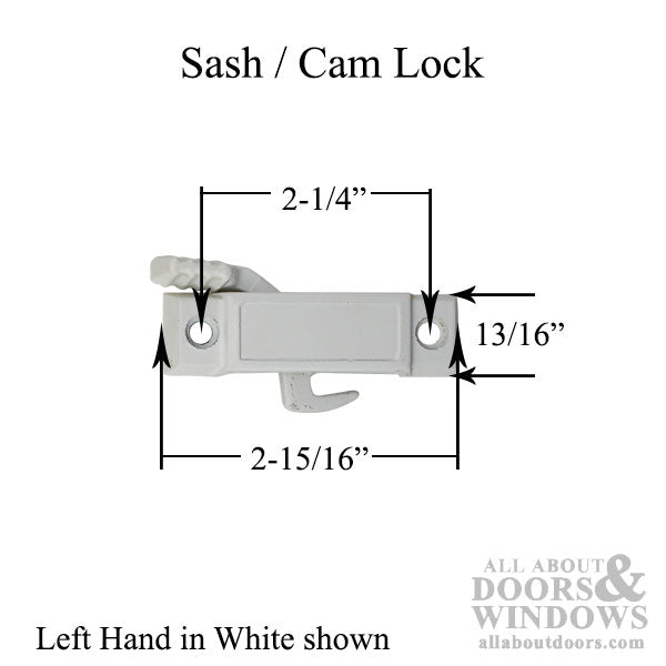 Right Hand Sash / Cam Lock, Vinyl and Aluminum Sash Hardware - Choose Color - Right Hand Sash / Cam Lock, Vinyl and Aluminum Sash Hardware - Choose Color