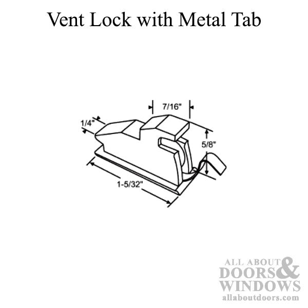 Vent Lock: Vinyl  w/ metal tab - Beige - Vent Lock: Vinyl  w/ metal tab - Beige