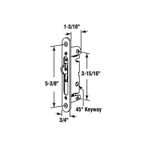 Single Point Mortise Lock with Recessed Housing - Single Point Mortise Lock with Recessed Housing