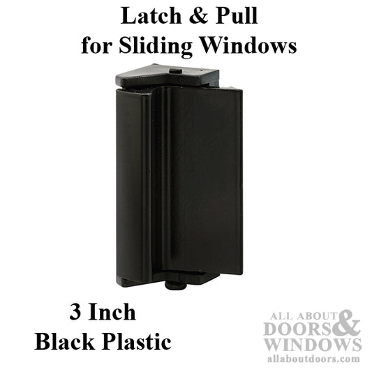 Latch and Pull - Vinyl and Aluminum Sash Hardware, Plastic / Aluminum - Black