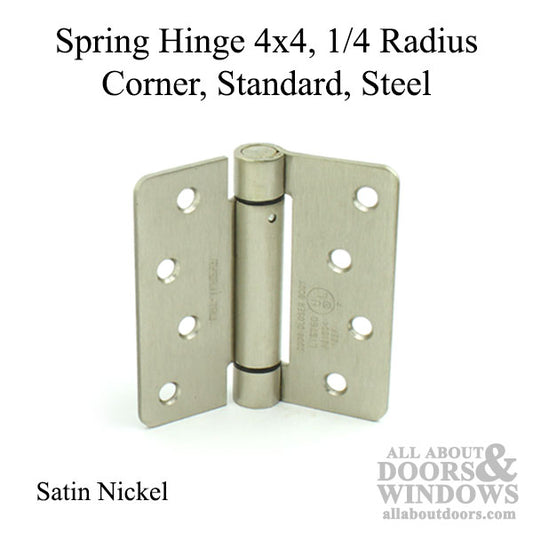 Spring Hinge 4x4, 1/4 Radius Corner, Standard, Steel - BSN