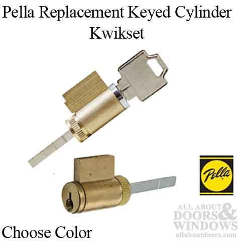 Pella Replacement Keyed Cylinder, Kwikset 1 x 1-1/4 - Choose Color