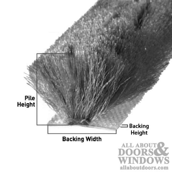 Weatherstrip .270 backing x .440  T-Slot pile, Door & Window - Gray - Weatherstrip .270 backing x .440  T-Slot pile, Door & Window - Gray