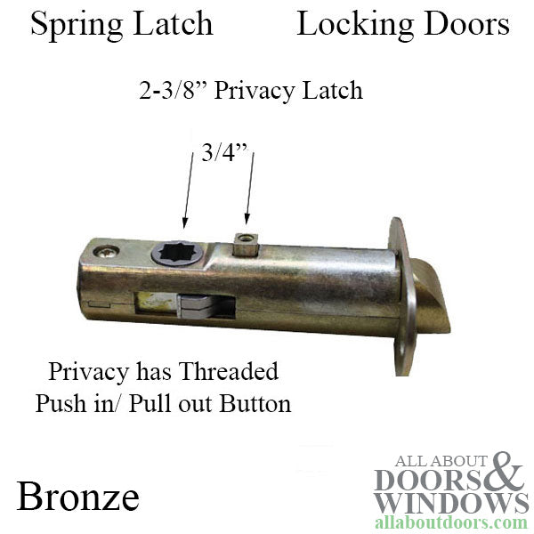 Privacy Spring Latch for Knob, 2-3/8” bs, 1/4