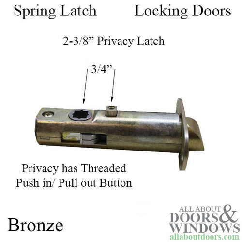 Privacy Spring Latch for Knob, 2-3/8” bs, 1/4