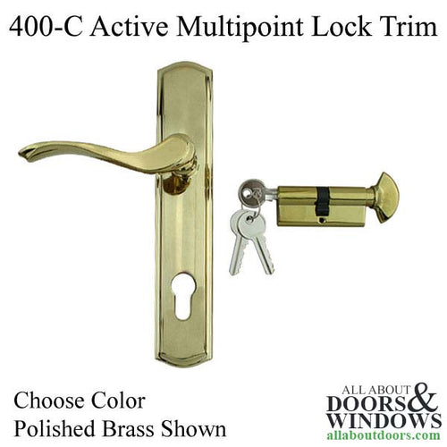 Active Handleset 400C Euro LH Multipoint Lock Trim - Choose Color - Active Handleset 400C Euro LH Multipoint Lock Trim - Choose Color