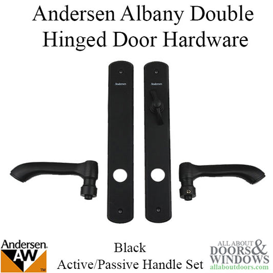 Andersen Albany Active / Passive Double Hinged Door Hardware Set - Black