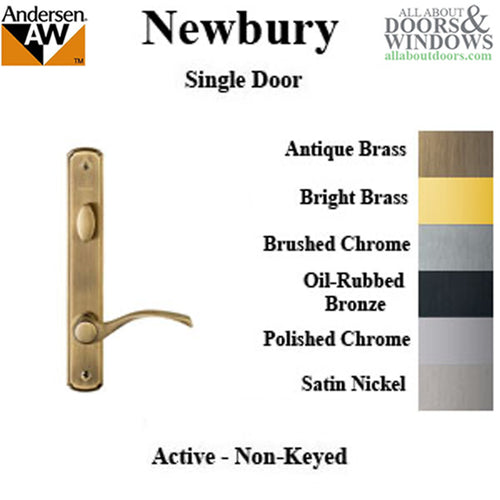 Hardware Kit, Single Door, Old Style Newbury, Active Door - Antique Brass - Hardware Kit, Single Door, Old Style Newbury, Active Door - Antique Brass