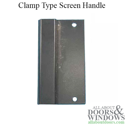 Outside pull for clamp style screen handle