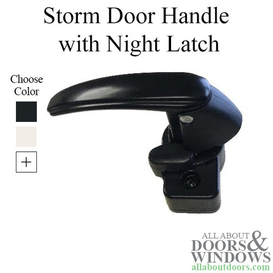 Storm door handle with Night Latch to lock handle