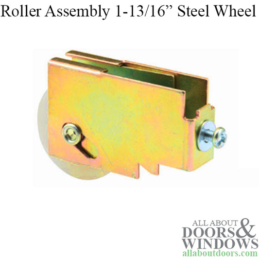 Sliding Door Roller Assembly with 1.8125 Inch Steel Ball Bearing Wheel Diameter