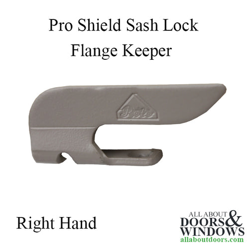 Pro Shield Sash Lock Hook, Flange Keeper, Right Hand - Pro Shield Sash Lock Hook, Flange Keeper, Right Hand
