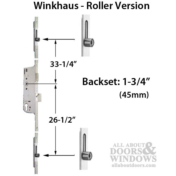 Winkhaus Euro-Style Multipoint lock with rollers for Weathershield doors - Winkhaus Euro-Style Multipoint lock with rollers for Weathershield doors