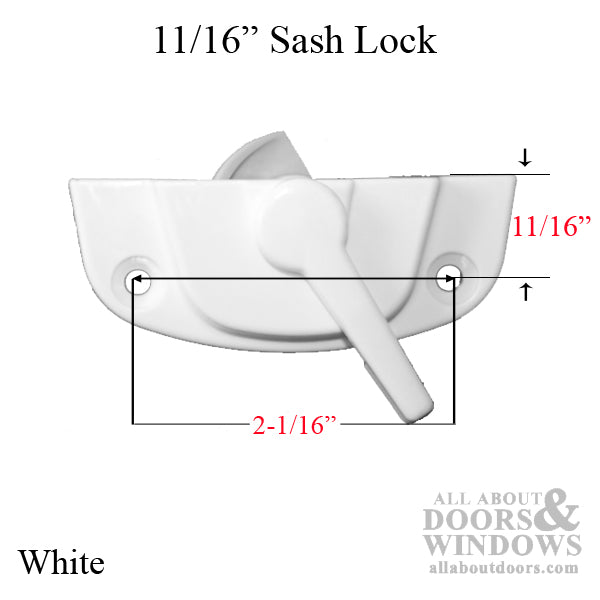 Genesis 2103 Sash Lock, Composite, Right Hand - White - Genesis 2103 Sash Lock, Composite, Right Hand - White