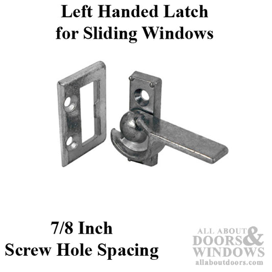 Window Latch, Aluminum Sash Hardware, Diecast (Left Hand) - Bright Zinc