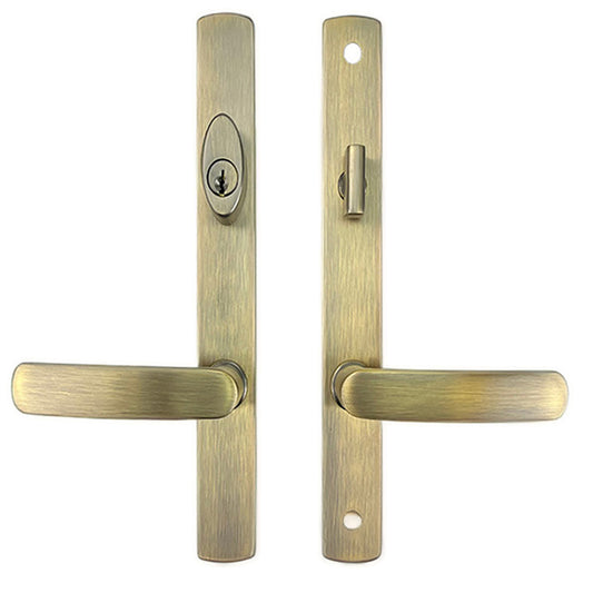 Truth Sentry Lock Handle Set, Solid Brass Contemporary,  Antique Brass