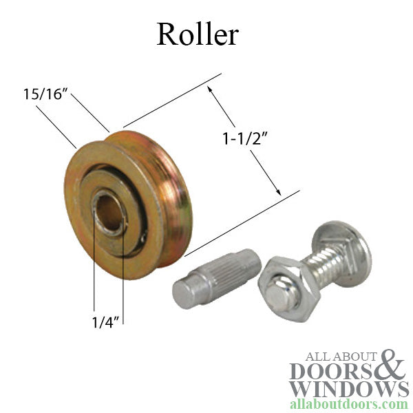 Sliding Patio Door Roller Pair Steel Ball Bearing 1-1/4