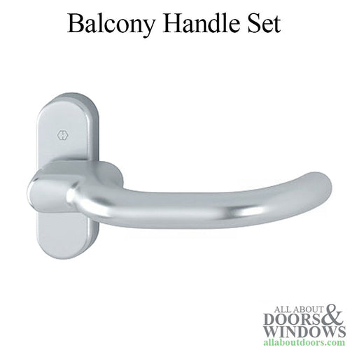 Hoppe Balcony Handle Set, Aluminum - Silver - Hoppe Balcony Handle Set, Aluminum - Silver