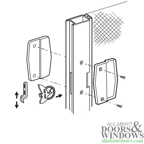 Non-Handed Internal Spring Activated Steel Latch Assembly for Sliding Screen Door - Non-Handed Internal Spring Activated Steel Latch Assembly for Sliding Screen Door