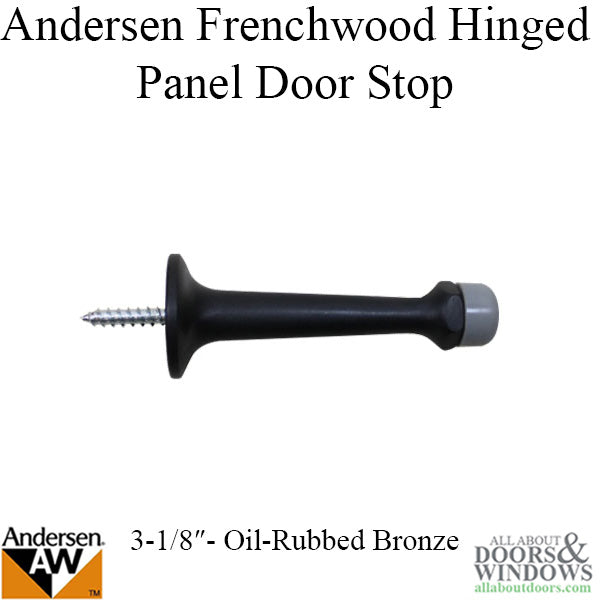 3-1/8 Door Stop, Andersen Frenchwood Hinged - Oil Rubbed  Bronze - 3-1/8 Door Stop, Andersen Frenchwood Hinged - Oil Rubbed  Bronze