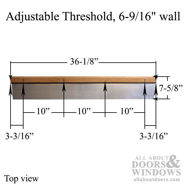 Threshold, Adjustable Oak Cap, 6-9/16