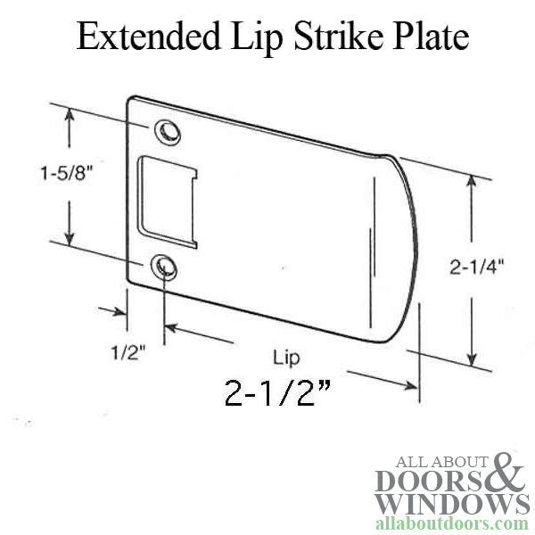 Strike Plate with Extended Lip, 2-1/2