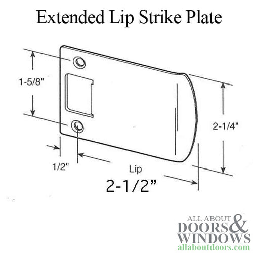 Strike Plate with Extended Lip, 2-1/2