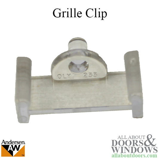 Window Parts: Grille / Grid Clip, 3/16 tall Insert, Clear Plastic 8720