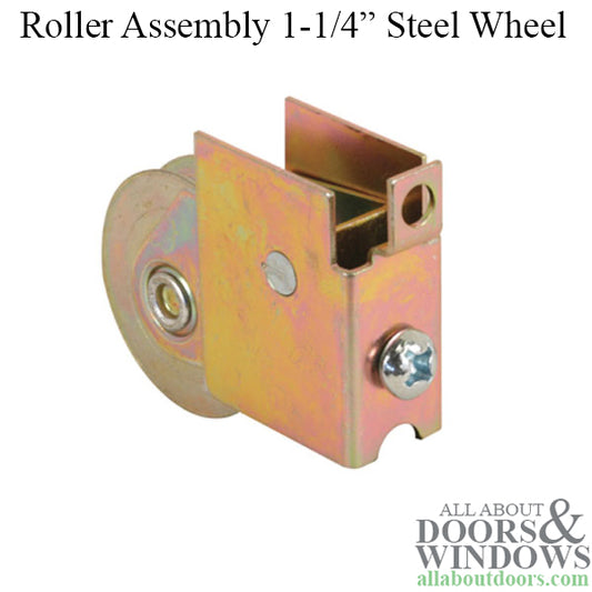 Sliding Door Roller L Tab Housing 1.5 Inch Single Steel Wheel Roller