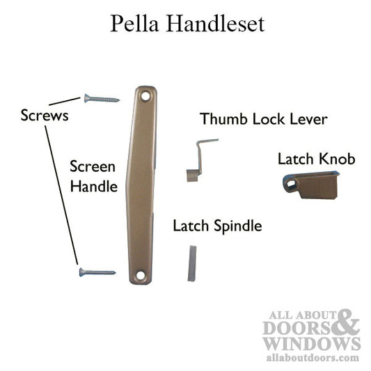 Pella Handle Set for Patio Screen Door in Copperite (1959-1990 Models)