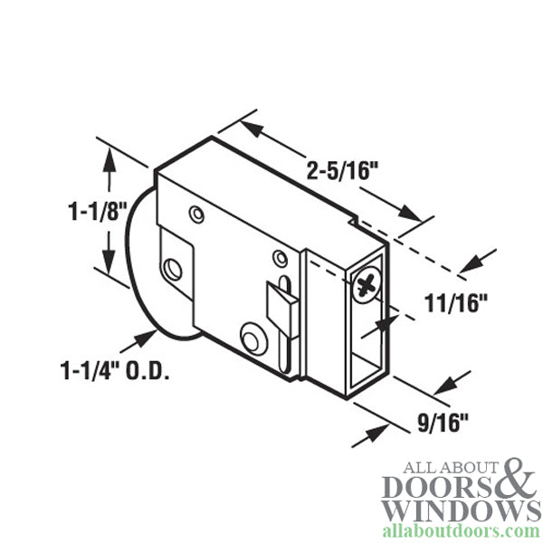 1-1/4  Steel wheel, roller assembly - 1-1/4  Steel wheel, roller assembly