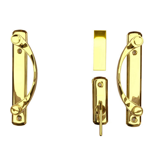 Andersen Newbury 2 Panel Gliding Door Hardware Set - Bright Brass - Andersen Newbury 2 Panel Gliding Door Hardware Set - Bright Brass