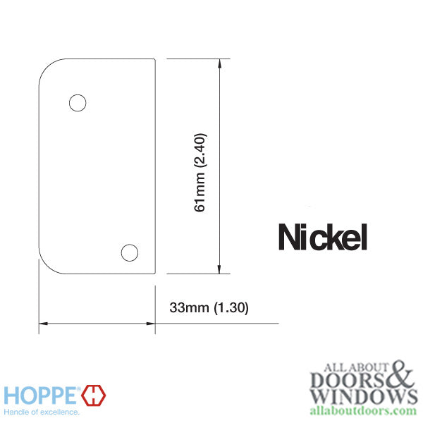 Strike Plate, RU1, Auto-Release Underplate 1.30 x 2.40 - Nickel - Strike Plate, RU1, Auto-Release Underplate 1.30 x 2.40 - Nickel