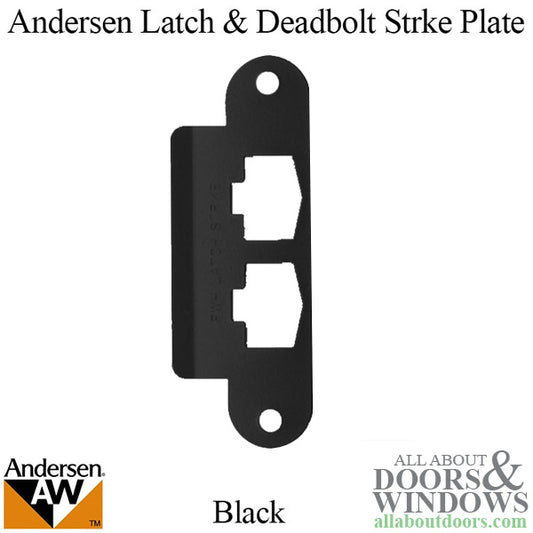 Andersen Latch & Deadbolt Strike Plate Cover, AS/SA Single Door - Black