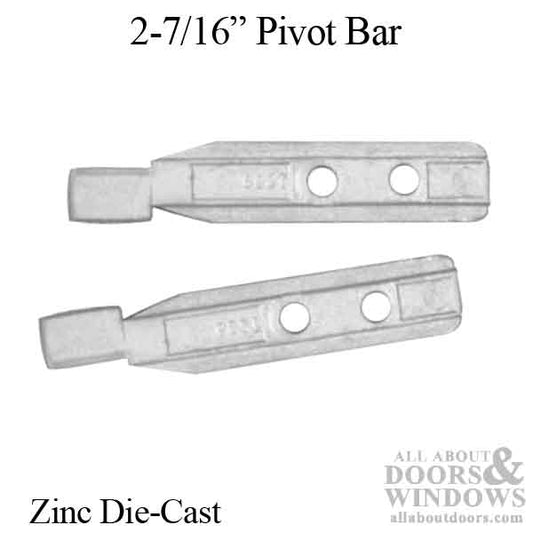 Pivot Bar, 2-7/16", 2 Hole, Right and Left Hand, Zinc Die-Cas