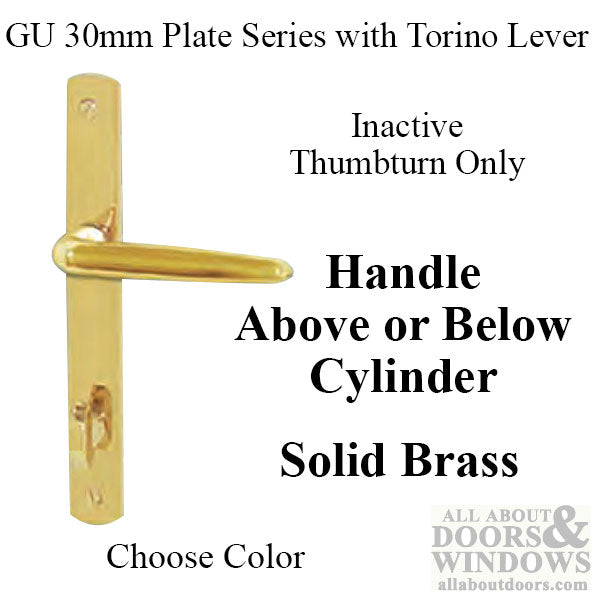 G-U Torino Handle & 30mm Plate, Inactive, Thumbturn Only (Handles DO Move) Choose Color - G-U Torino Handle & 30mm Plate, Inactive, Thumbturn Only (Handles DO Move) Choose Color