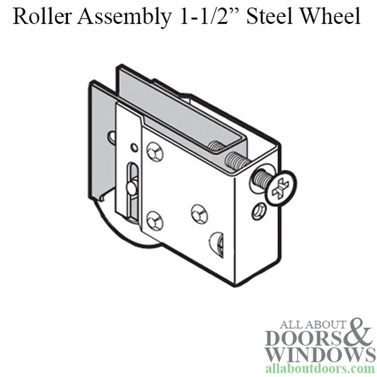 Sliding Patio Door Roller Assembly with Adjustable Steel Housing 1.5 Inch Steel Ball Bearing Wheel Diameter