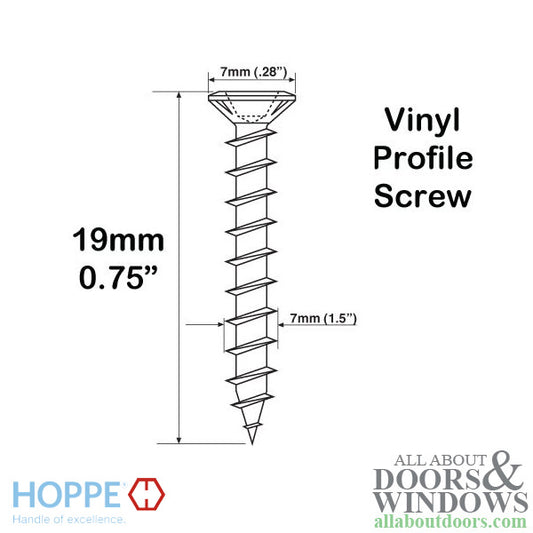 Screws, 7mm Head, 19mm Length  - Stainless Steel