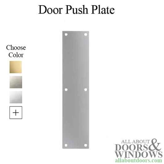 4 x 16 Push Plate, Aluminum, Brass, Stainless Steel