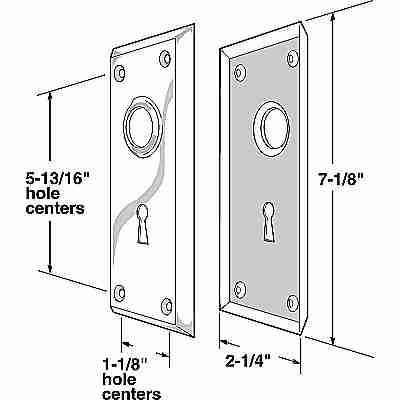 Escutcheon  Plates / Trim Plate, 7-1/8 inch, Pol. Brass (Pair) - Escutcheon  Plates / Trim Plate, 7-1/8 inch, Pol. Brass (Pair)