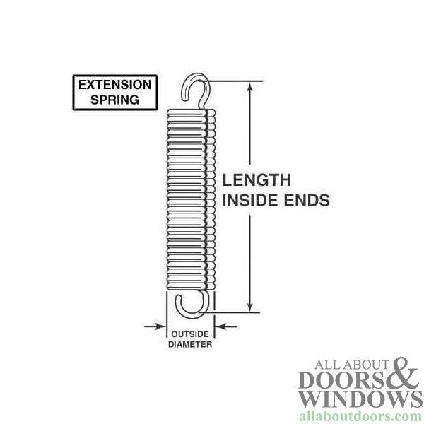 Extension Spring - 15/32 Inch Diameter x 4-1/2 Inches Long - .041 Wire - Extension Spring - 15/32 Inch Diameter x 4-1/2 Inches Long - .041 Wire