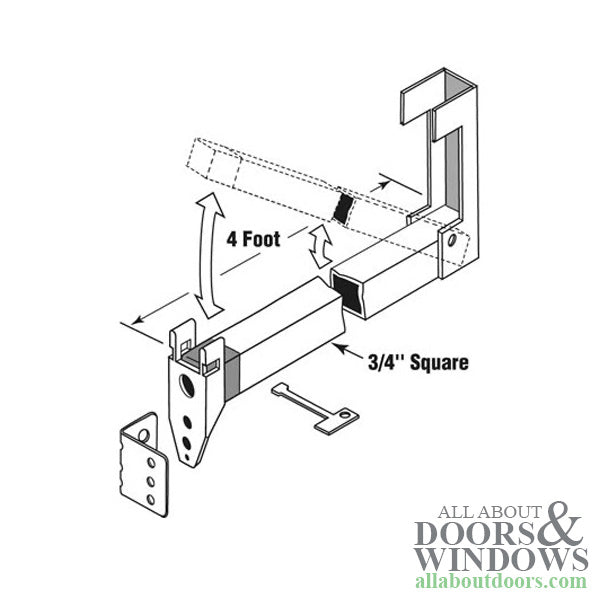 4 Foot Patio Door Security Bar - 4 Foot Patio Door Security Bar