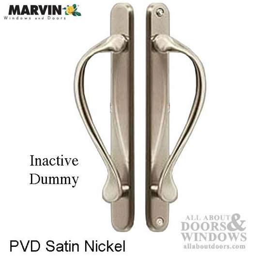 Marvin Inactive / Dummy Narrow Sliding Door Handle - PVD Satin Nickel